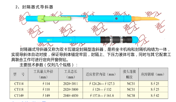 封隔式導(dǎo)斜器
